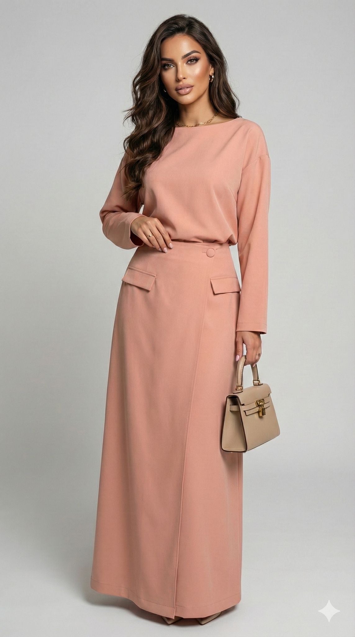 Ensemble Milano – Jupe Longue & Haut Manches Longues