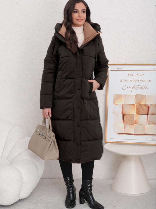 Victoria Doudoune Longue Avec Capuche en Matériau Doux et Confortable pour Femmes