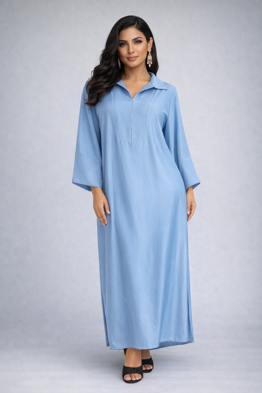 Robe Longue Fluide Élégance Satinée – Chic et Confort au Quotidien