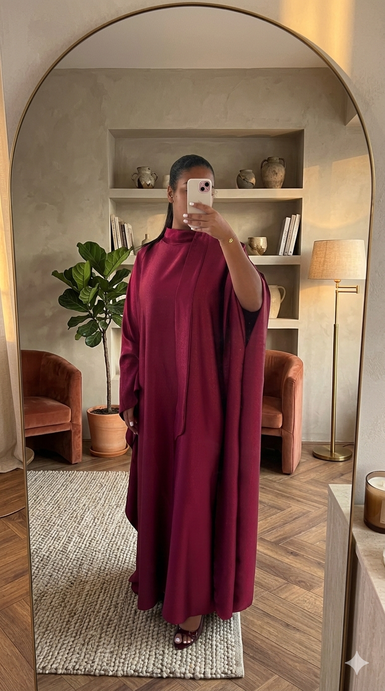 Abaya effet papillon fluide – Coupe ample et élégante