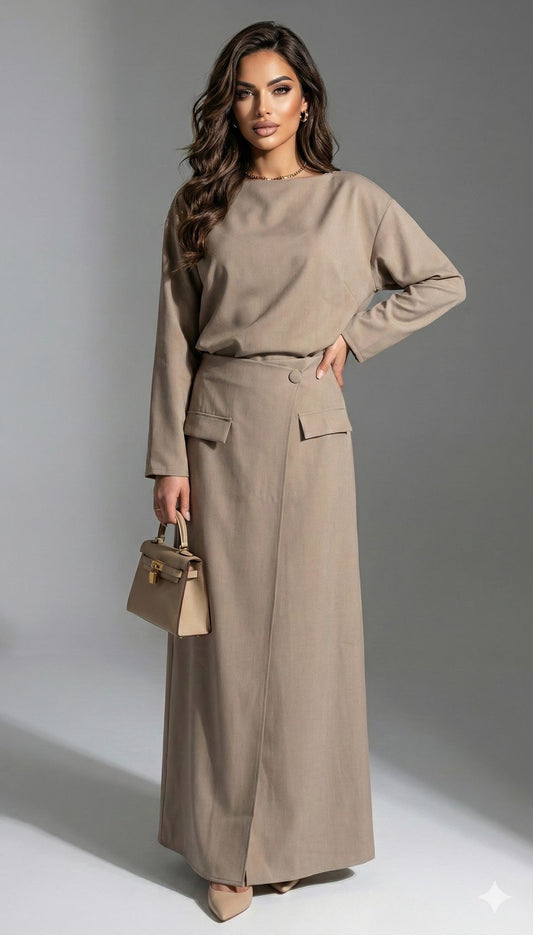 Ensemble Milano – Jupe Longue & Haut Manches Longues