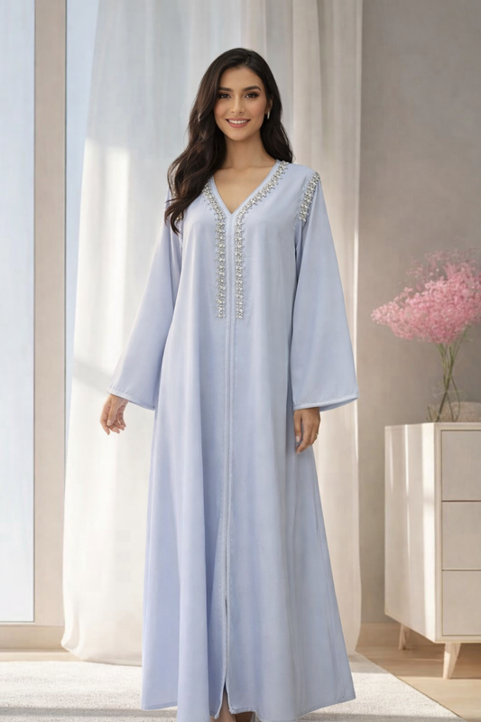 Abaya Élégance Céleste Bleu Clair