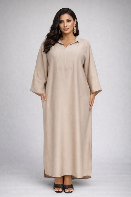 Robe Longue Fluide Élégance Satinée – Chic et Confort au Quotidien