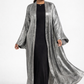 Ensemble 2 pièces robe sans manches & abaya à paillettes – Taille unique du 34 au 46
