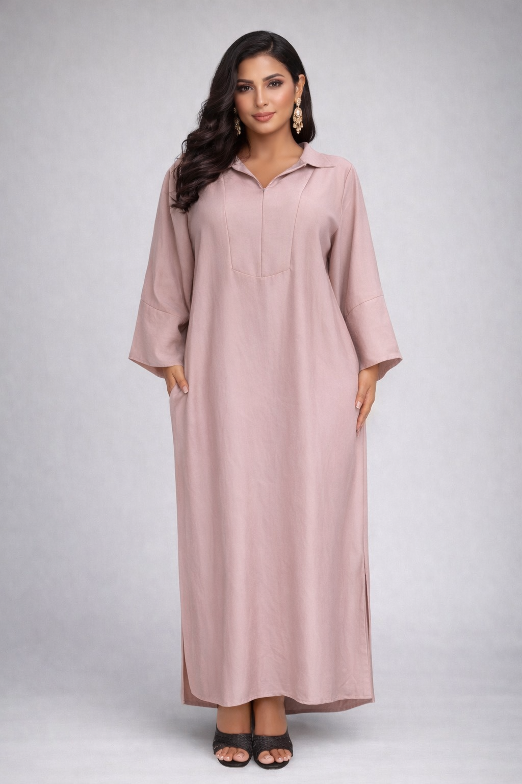 Robe Longue Fluide Élégance Satinée – Chic et Confort au Quotidien