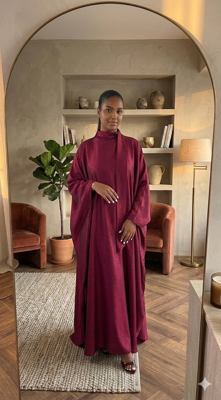 Abaya effet papillon fluide – Coupe ample et élégante