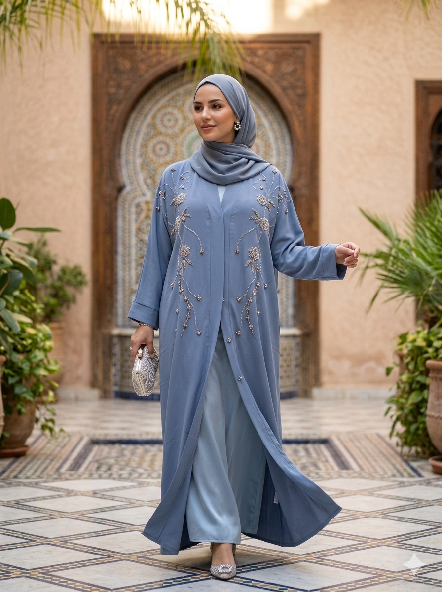 Abaya Alya Élégance Royale – Raffinement & Prestige