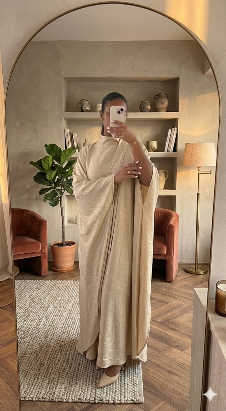 Abaya effet papillon fluide – Coupe ample et élégante