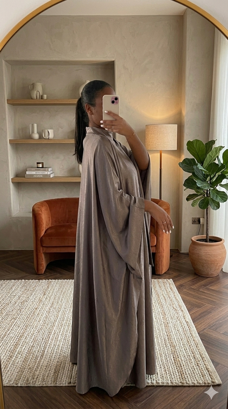 Abaya effet papillon fluide – Coupe ample et élégante