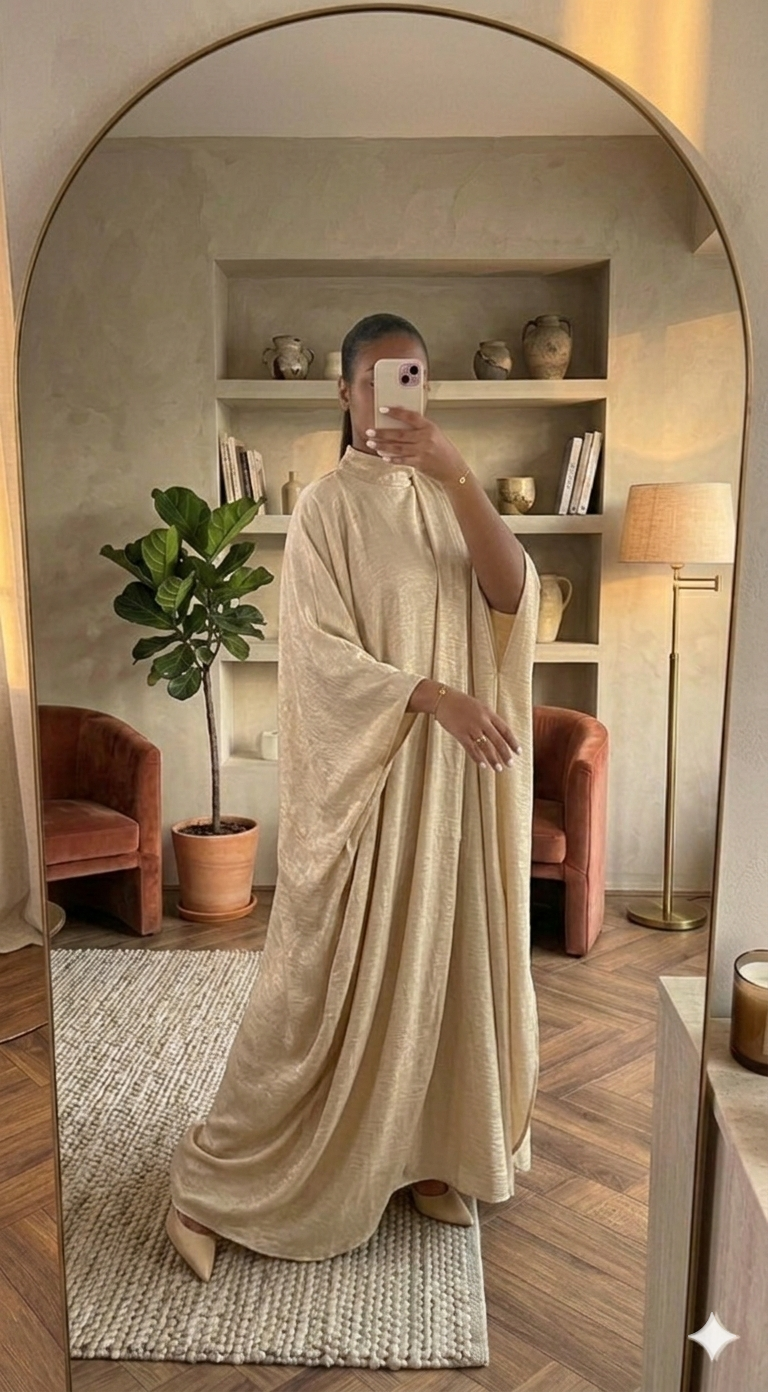 Abaya effet papillon fluide – Coupe ample et élégante