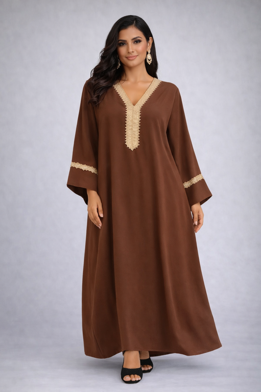 Abaya fluide et légère– Taille unique du 34 au 50/52