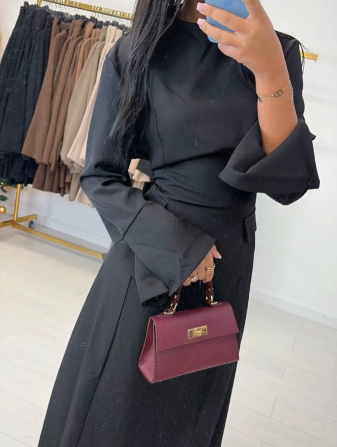 Robe Longue Élégante – Ceinture Ajustable au Dos - Taille unique