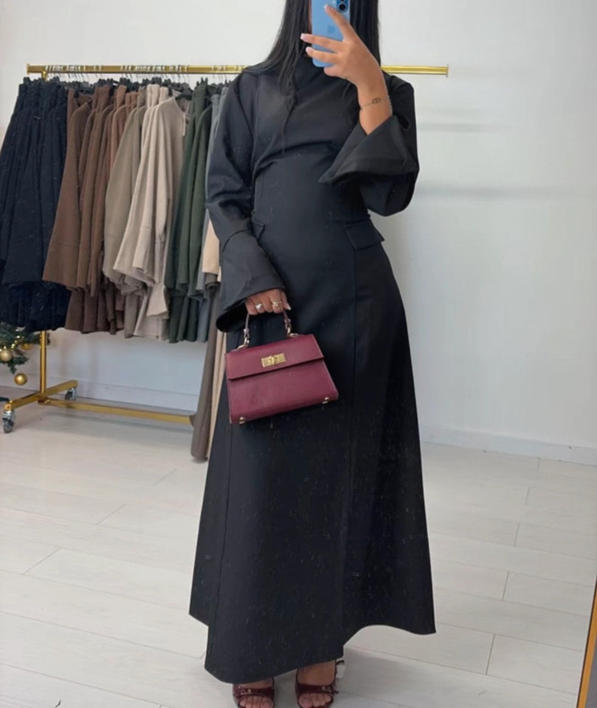 Robe Longue Élégante – Ceinture Ajustable au Dos - Taille unique