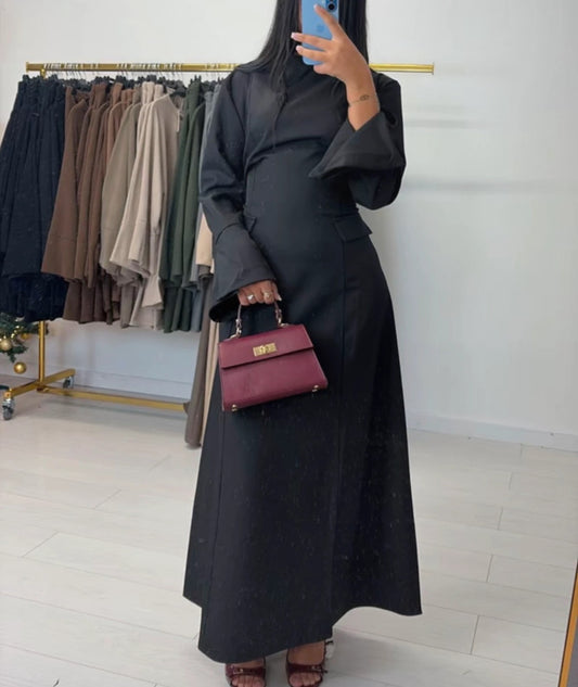 Robe Longue Élégante – Ceinture Ajustable au Dos - Taille unique