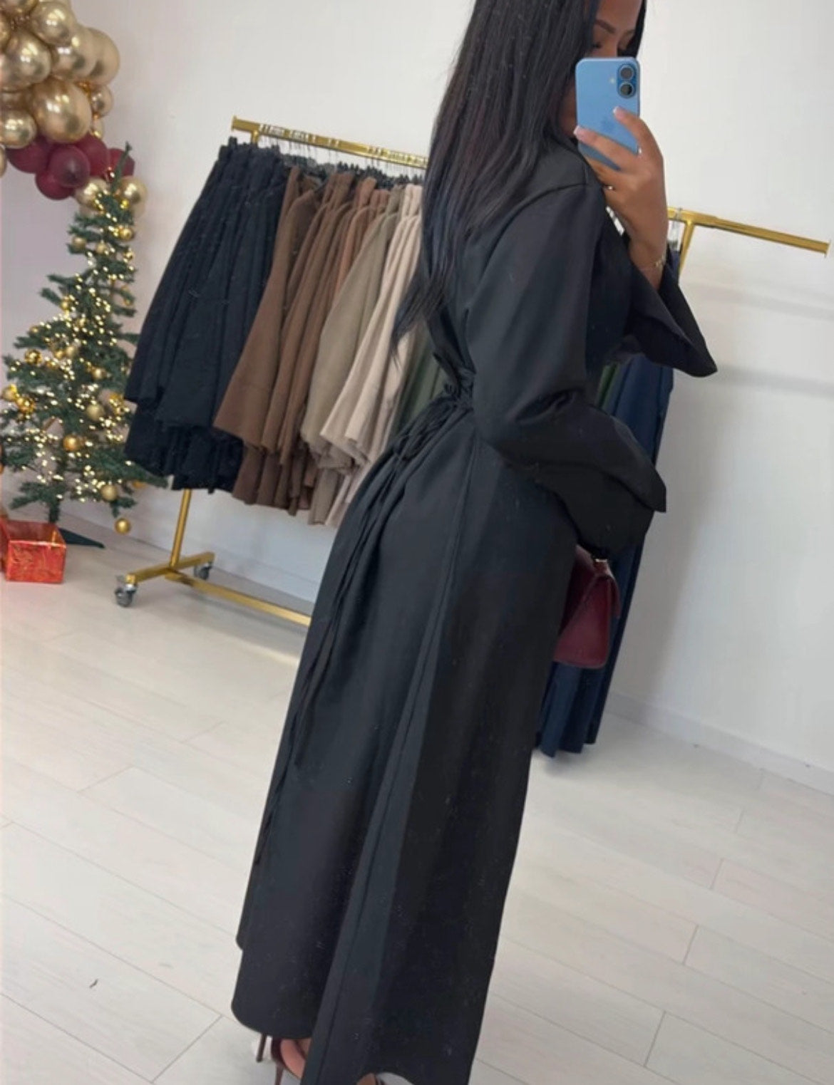 Robe Longue Élégante – Ceinture Ajustable au Dos - Taille unique