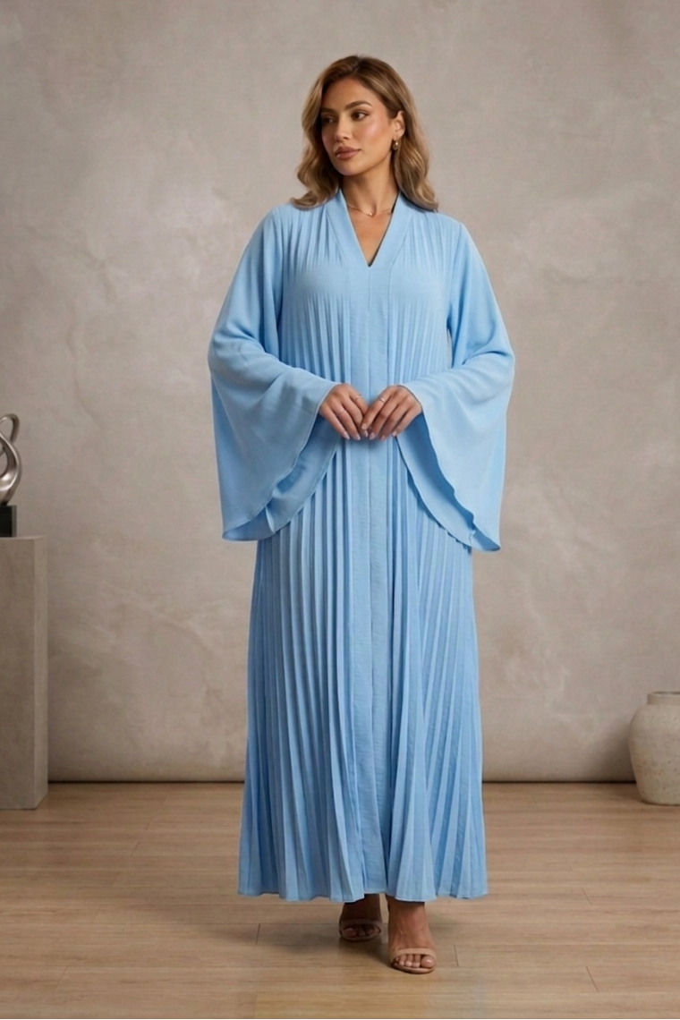 Robe Longue Plissée Effet Papillon : L'Élégance Fluide pour Toutes les Silhouettes