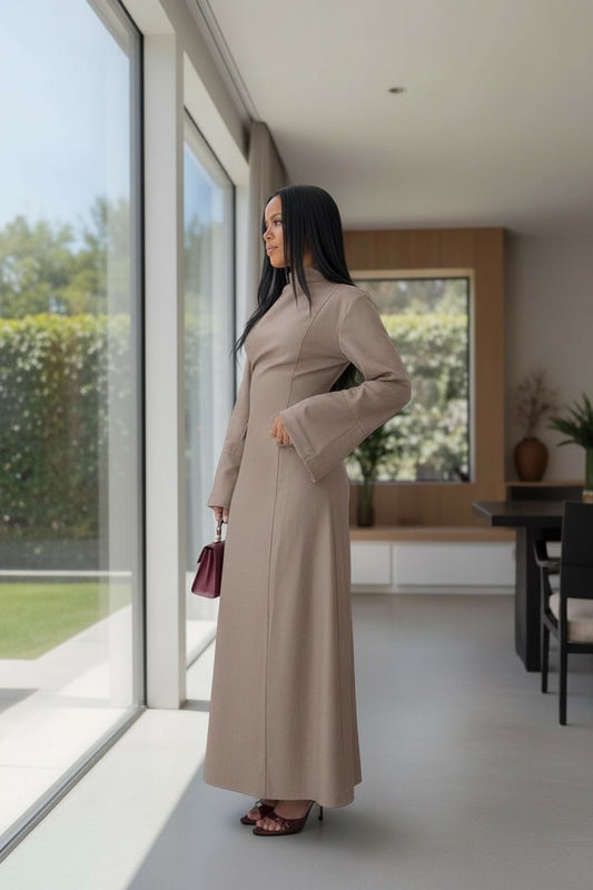 Robe Longue Élégante – Ceinture Ajustable au Dos - Taille unique