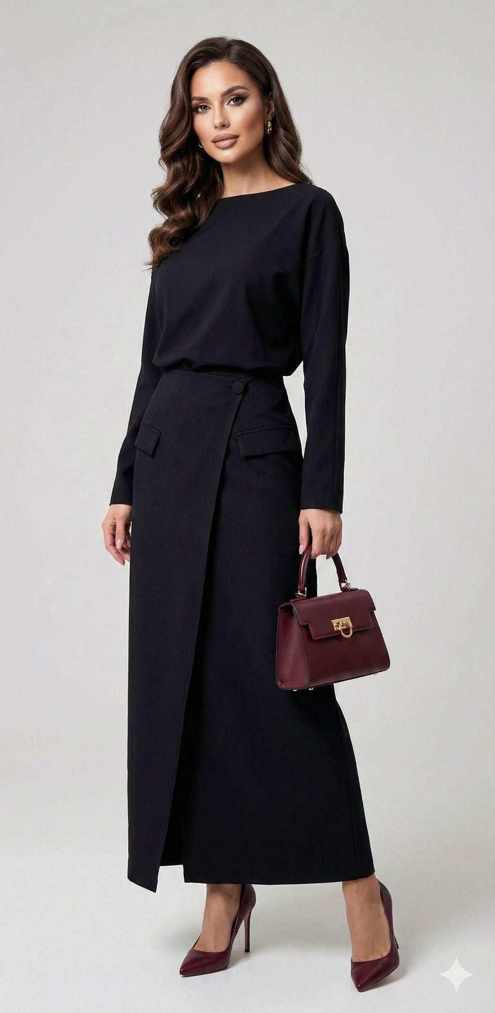 Ensemble Milano – Jupe Longue & Haut Manches Longues