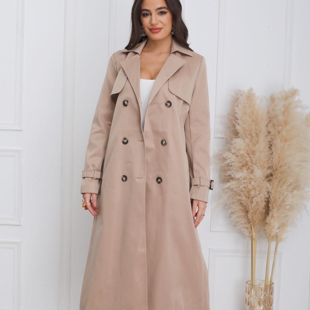 Trench Berii - Manteau Élégant Noir avec Col Structuré et Double Boutonnage Classique pour Femme Taille S à XL