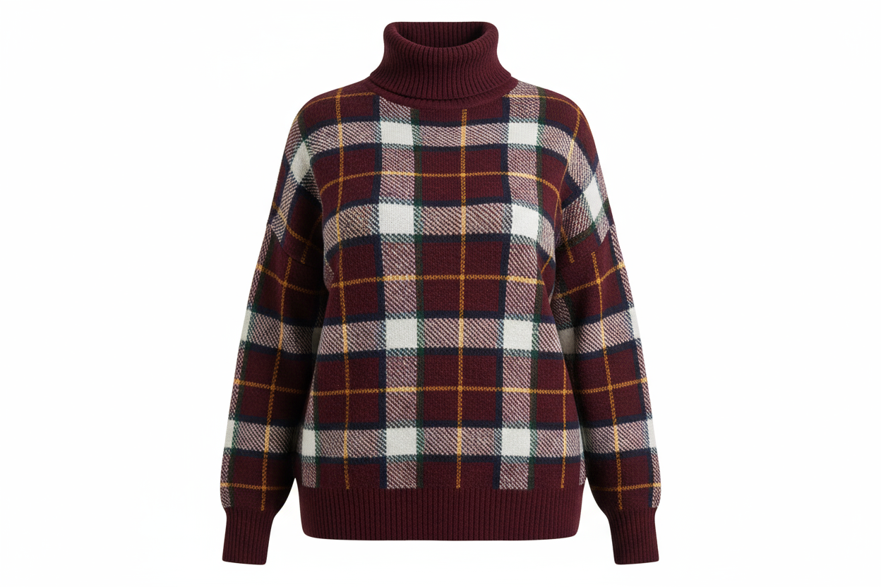sous pull plaid grand taille femme